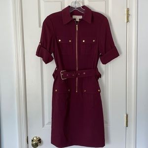 MICHAEL Michael Kors Burgundy Dress with belt
